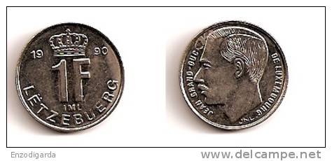 1 Franc – Luxembourg – 1990 – Nickel Acier – Etat SUP – KM 63 - Luxemburg