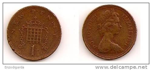 1 New Penny – Grande Bretagne – 1971 – Elizabeth II – Bronze – Etat TB – KM 915 - 1 Penny & 1 New Penny