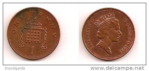 1 Penny – Grande Bretagne – 1993 – Elizabeth II – Bronze – Etat SUP – KM 935a - 1 Penny & 1 New Penny