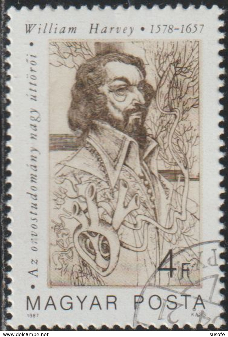 Hungria 1987 Scott 3063 Sello * Medicos Pioneros Anatomista Ingles Willian Harvey (1578-1657) Michel 3889A Yvert 3099 - Unused Stamps