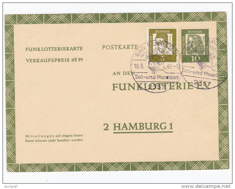 Germany (Bundesr.) - Albrecht Duerer - Funklotteriekarte, First Type Without Fluorescence - Circulated 15-9-63 - Postkaarten - Gebruikt