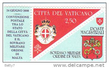 VATICANO 2008 CONVENZIONE POSTALE VATICANO SMOM -  INTEGRO - Ongebruikt