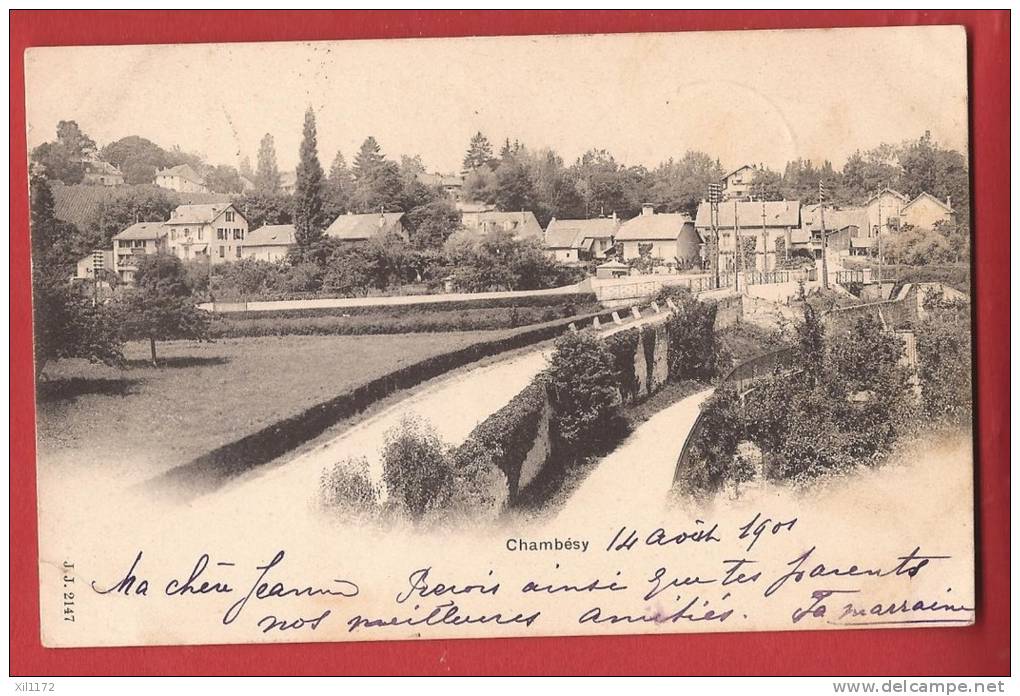 X0697 Chambésy, Vue Générale.Précurseur. Cachet Bourg-de-Four 1901.Jullien 2147 - Pregny-Chambésy