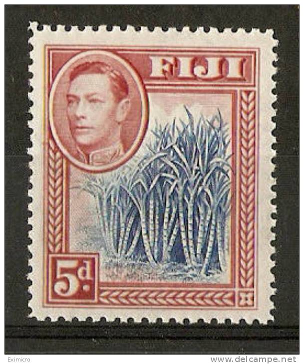 FIJI 1938 5d BLUE AND SCARLET SG 258 VERY LIGHTLY MOUNTED MINT Cat £42 - Fiji (...-1970)