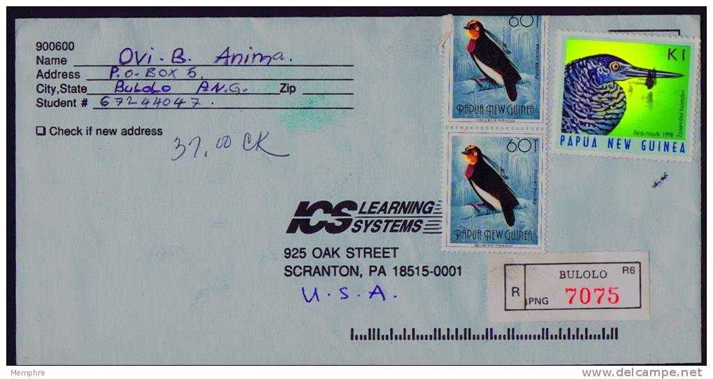 Registered Letter From BULOLO To USA   MiNr  649 II X 2, 816 - Papua New Guinea