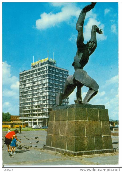 NETHERLANDS-HOLLAND ROTTERDAM- MONUMENT "MEI 1940-VERWOESTE STAD"- CIRCULATED-1972 - Eindhoven