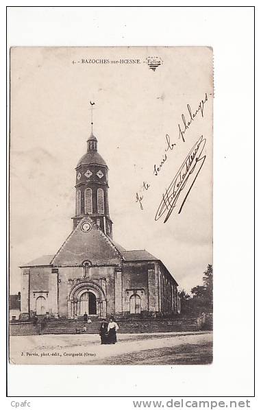 Carte 1906 BAZOCHES SUR HOESNE / EGLISE - Bazoches Sur Hoene