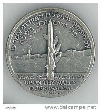 ISRAELE - MEDAGLIA  - UPON THY WALLS O JERUSALEM - ARGENTO  - 30 GRAMMI -  SILVER - ASTUCCIO NON DISPONIBILE - Other & Unclassified