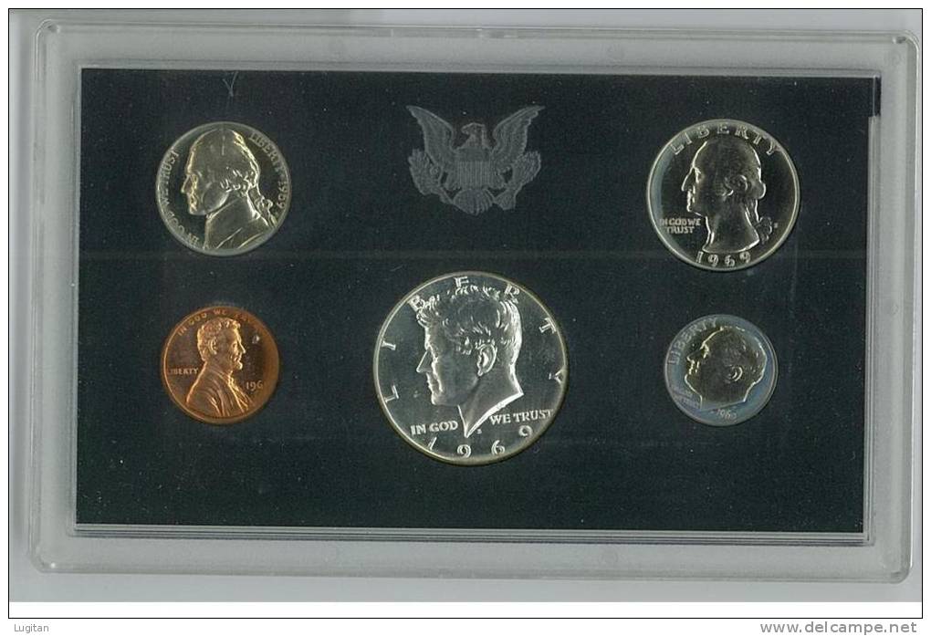 NUMISMATICA - STATI UNITI - U.S.A. - COMPLETE MINT SET UNCIRCULATED - YEAR 1969 - ORIGINAL - Commemoratifs