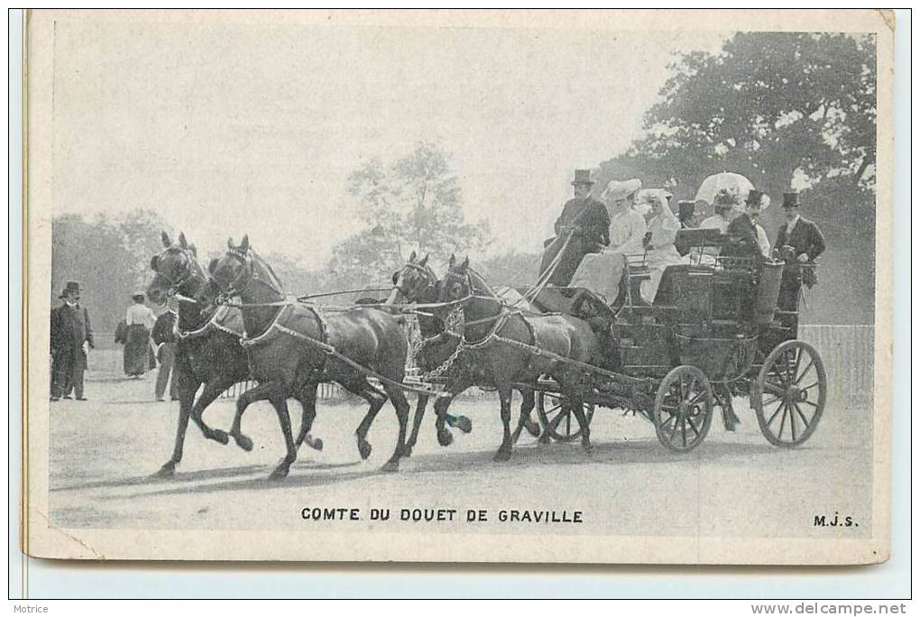 COMTE DU DOUET DE GRAVILLE. (carte Vendue En L'état) - Attelages