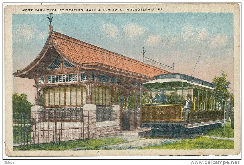 Philadelphia West Park Trolley Station 44th And Elms Ave.   Tram Tramway - Philadelphia