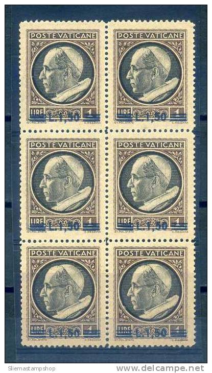 VATICAN - 1945 BLOCK OF 6 - V5476 - Gebraucht