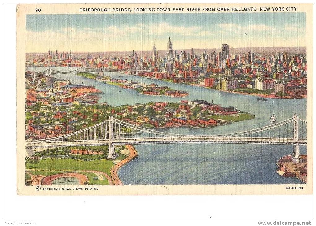 CP, USA, New-York, Triborough Bridge, Explications Au Verso, Vierge - Autres & Non Classés