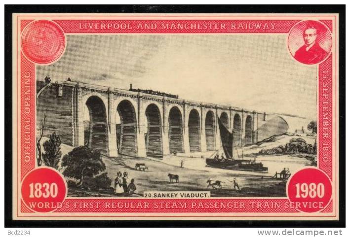 GB RAILWAY POSTCARD 1830-1980 ANNIVERSARY COLLECTION NO 20 OF 64 SARKEY VIADUCT Trains Bridges Ships Animals Barges Cow - Vaches