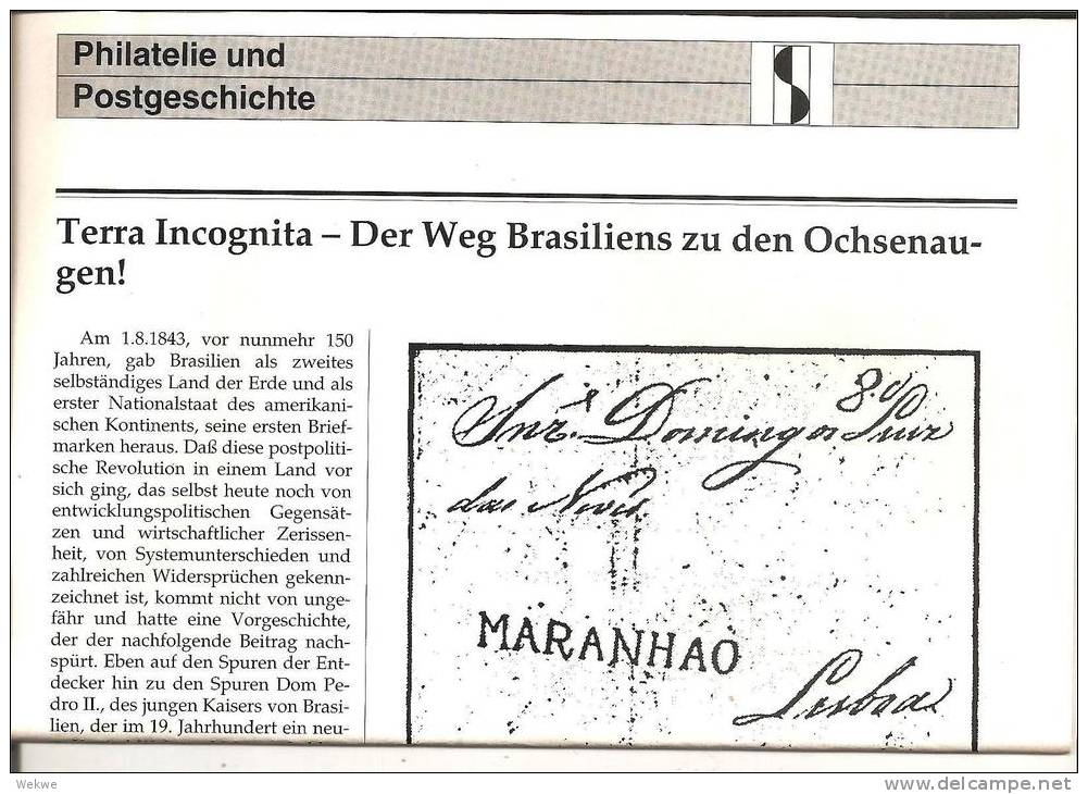 Brasilien. Vorphilazeit Bis Zur Einführung Der Ochsenaugen Mit Abbildungen Diverser Belege (7 Seiten) - Philatelie Und Postgeschichte