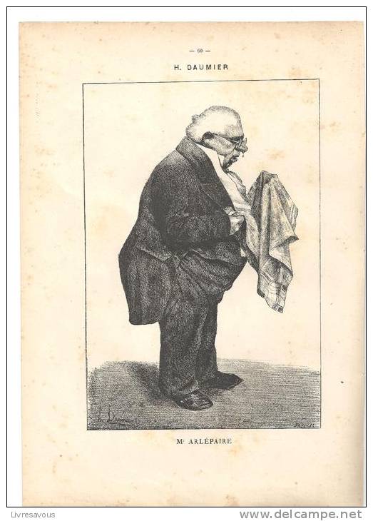 Caricature De H. Daumier Mr Arlépaire Et Au Recto Mme De La Poçonnerie (accoucheuse Jurée Prend Des Pensionnaires) - Autres & Non Classés