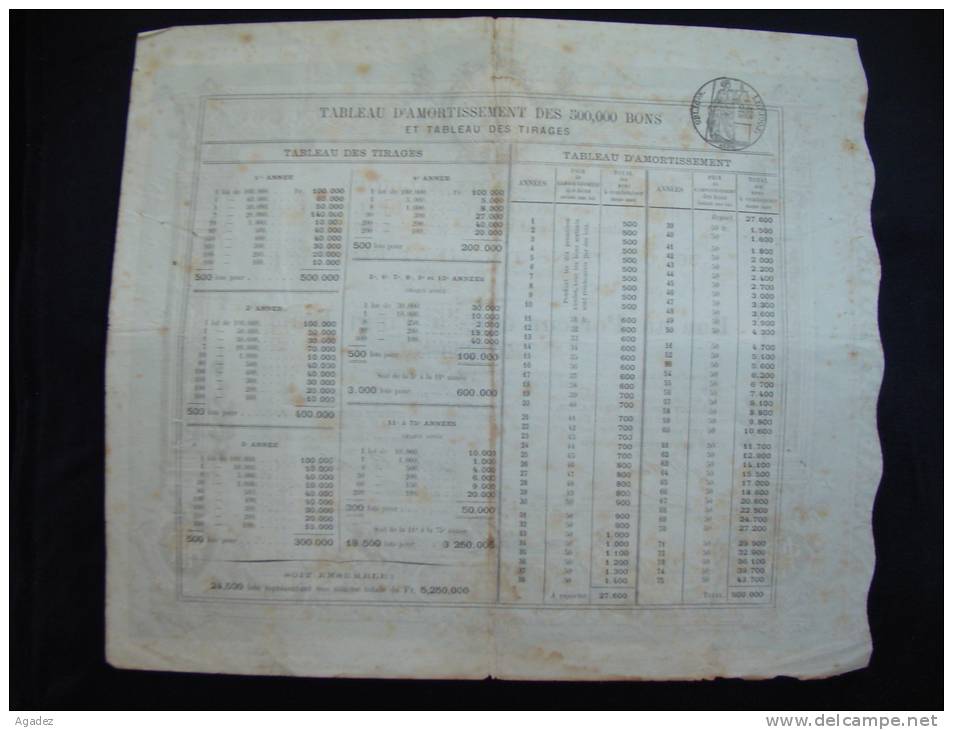 Emprunt De 10  Millions Au Profit Des Associations De La Presse Paris 1887 - Banque & Assurance