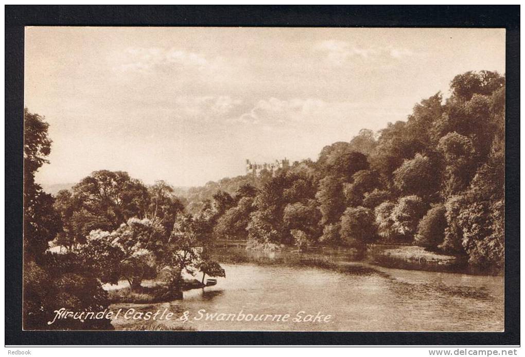 RB 848 - Early Postcard Arundel Castle &amp; Swanbourne Lake Sussex - Arundel