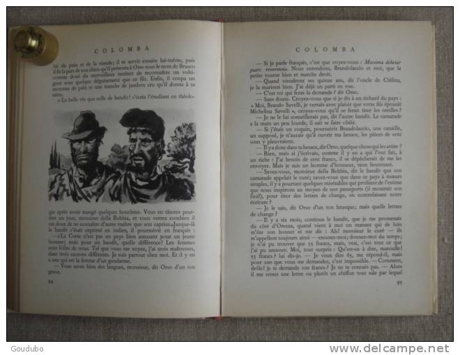 P. Mérimée Colomba illustrations de P. Rousseau Rouge & Or.G.P 1952.Voir photos.