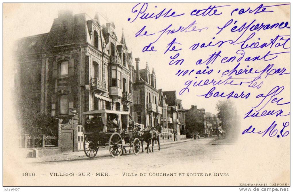 VILLERS SUR MER (14) Villa Du Couchant Rue Attelage Animation - Villers Sur Mer