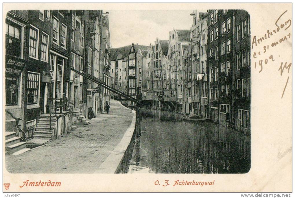 AMSTERDAM (Pays Bas) Bord De Canal Vieilles Maisons - Amsterdam