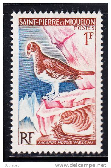 St Pierre Et Miquelon 1963 MNH Sc 363 1fr Rock Ptarmigans - Neufs