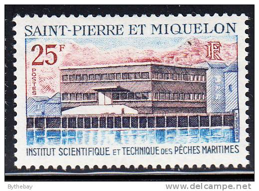 St Pierre Et Miquelon 1969 MNH Sc 386 25fr Scientific And Technical Institute Of Maritime Fishing - Ungebraucht