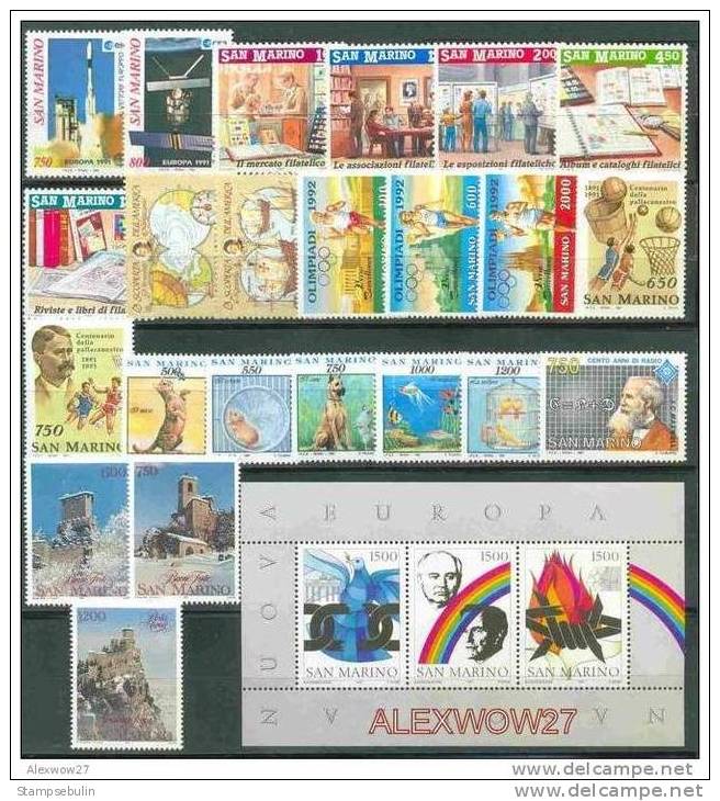 1991 COMPLETE YEAR PACK MNH ** - Annate Complete