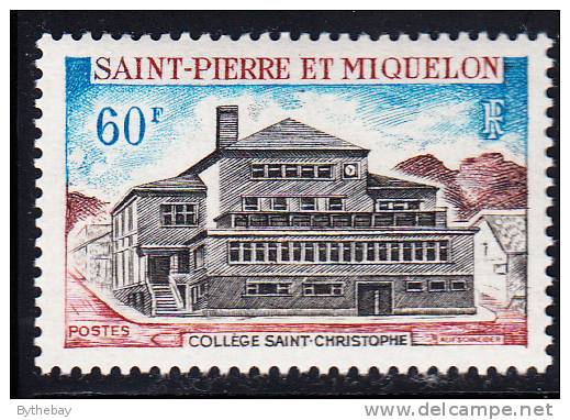 St Pierre Et Miquelon 1969 MNH Sc 388 60fr St. Christopher College - Unused Stamps