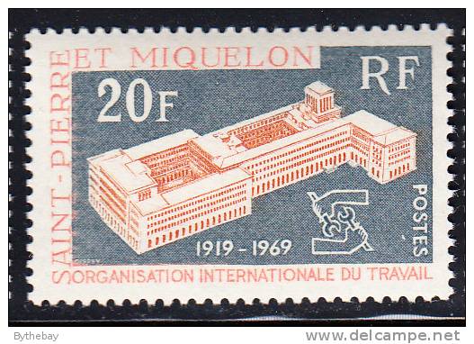 St Pierre Et Miquelon 1969 MNH Sc 396 20fr ILO Issue - Nuovi