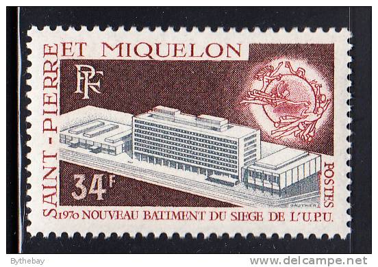 St Pierre Et Miquelon 1970 MNH Sc 398 34fr UPU Headquarters - Nuovi