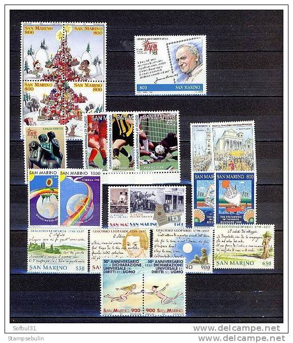 1998 COMPLETE YEAR PACK MNH ** - Volledig Jaar