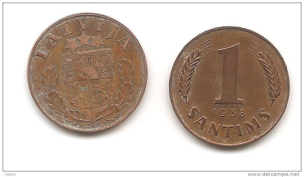 LATVIA 1 SANTIMI  COIN  1938 Y - Lettonie