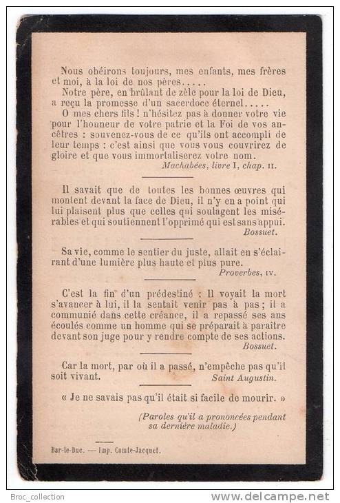 Caylus, Lisle-en-Rigault, Mémento De Ludovic Alexis Marie Stanislas De Lévezou, Marquis De Vesins, 2/03/1887 - Devotieprenten