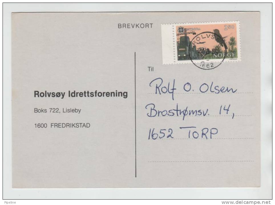 Norway Card Sent To Torp Rolvsöy 29-8-1986 - Briefe U. Dokumente