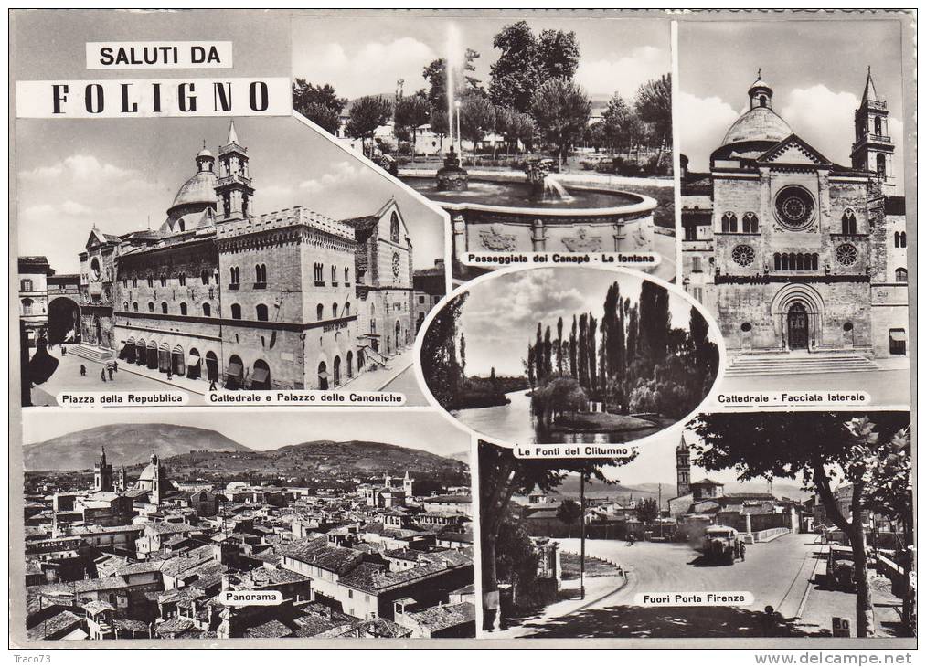 FOLIGNO  /  Saluti Con Vedutine - Viaggiata - Foligno