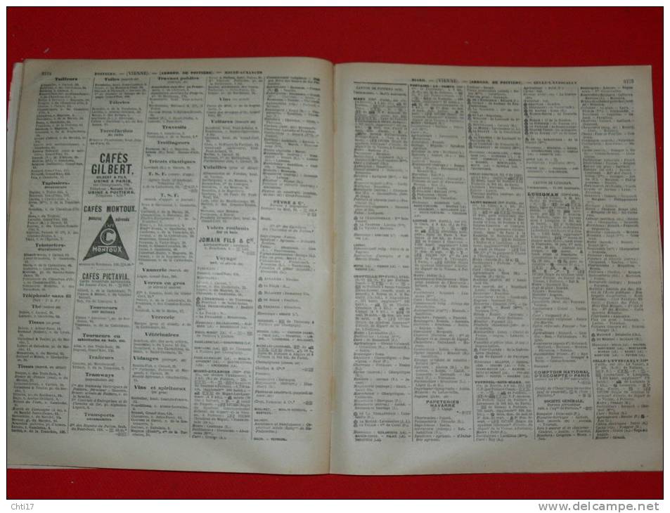 VIENNE POITIERS MONTMORILLON CHATELLERAULT LOUDUN CIVRAY CHARROUX GENCAY   BOTTIN 1937 AVEC COMMERCES ET PARTICULIERS - Annuaires Téléphoniques