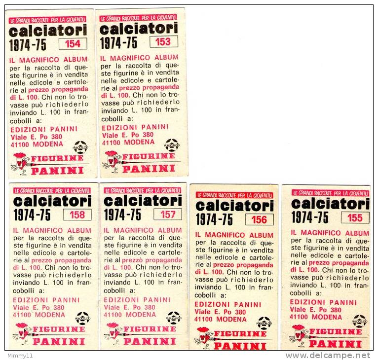 Inter- Squadra - Figurine Panini 1974 /75.. 153-154-155-156-157-158...quasi Completa - Edizione Italiana