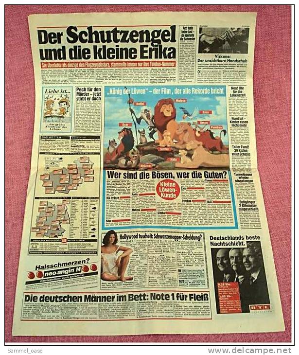BILD-Zeitung Vom 13. Januar 1995 : Solidar-Zuschlag : Wieviel Jeder Weniger Hat - Autres & Non Classés