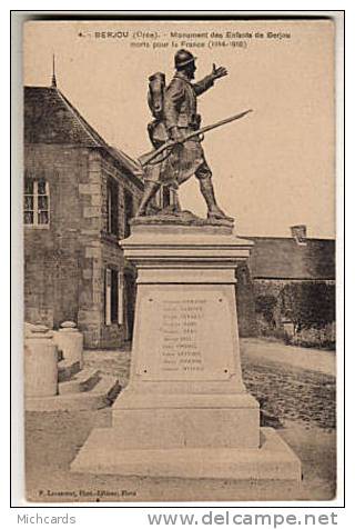 CPA 61 BERJOU - Monument Des Enfants De Berjou ......... - Autres & Non Classés