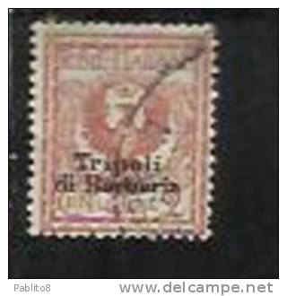 TRIPOLI DI BARBERIA 1909 SOPRASTAMPATO D´ITALIA ITALY OVERPRINTED CENT. 2 C USATO USED OBLITERE´ - Bureaux D'Europe & D'Asie