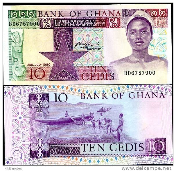 GHANA - 10 CEDIS 1980 UNC - P 20 - Ghana