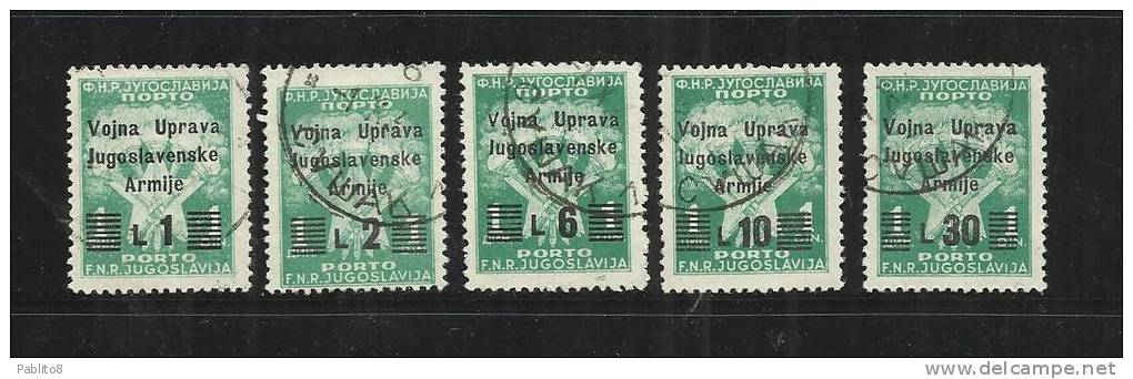 OCCUPAZIONE JUGOSLAVIA YUGOSLAVIA OCCUPATION ISTRIA E LITORALE SLOVENO 1947 SEGNATASSE TAXES TASSE SERIE COMPLETA USED - Jugoslawische Bes.: Slowenische Küste