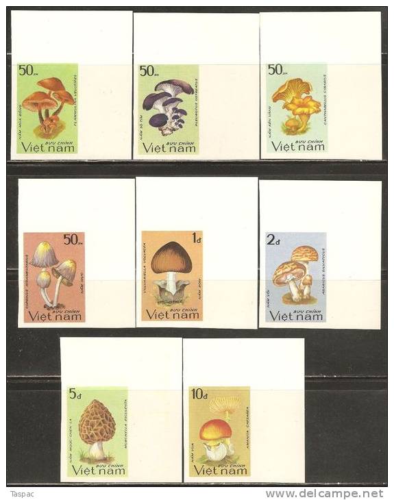 Vietnam 1983 Mi# 1371-1378 U (*) Mint No Gum - Imperf. - Mushrooms - Hongos