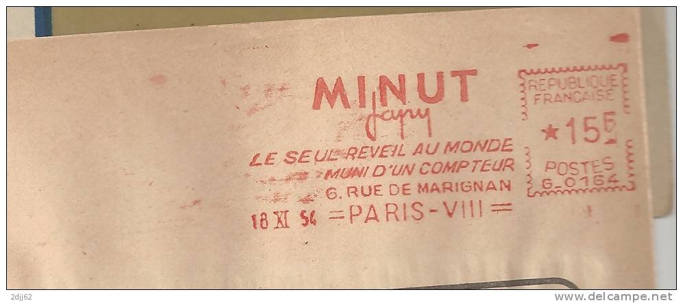 Réveil, Minute, "Minut", Japy, Compteur - EMA Havas -Enveloppe  Entière  (J382) - Orologeria