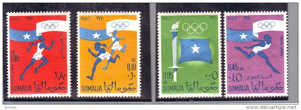 SOMALIA REPUBBLICA SOMALILAND SOMALY 1960 OLIMPIADI ROMA 4 Val Compl. MNH** - Somalia (1960-...)