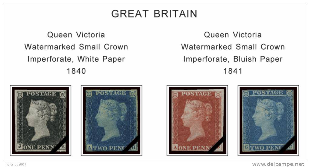 GREAT BRITAIN STAMP ALBUM PAGES 1840-2011 (343 Color Illustrated Pages) - English