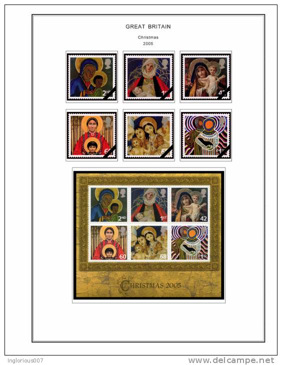 GREAT BRITAIN STAMP ALBUM PAGES 1840-2011 (343 color illustrated pages)