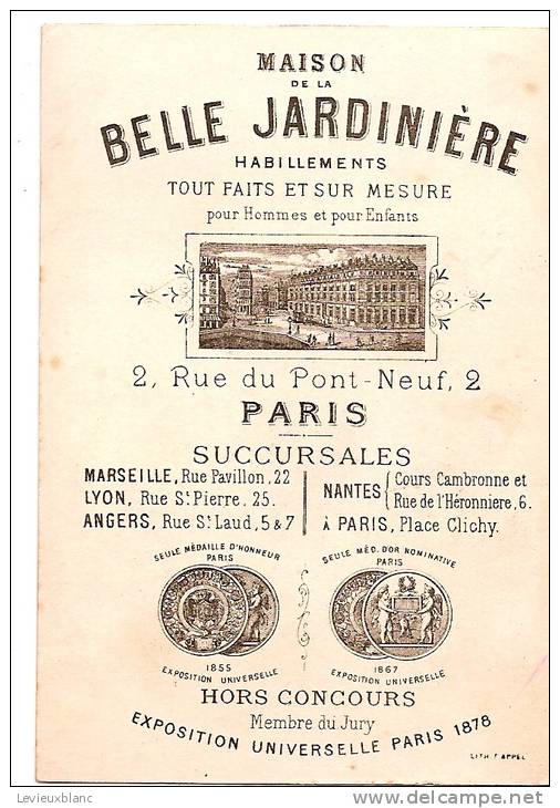 Grands Magasins/Maison De La Belle Jardiniére/Habillements/P ARIS/"Patissier"/1880-95    IM135 - Autres & Non Classés