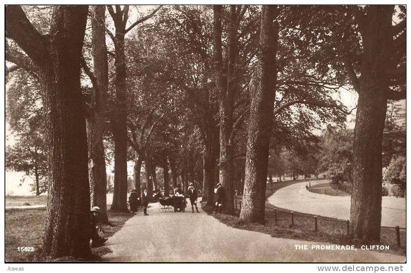 RPPC: THE PROMENADE, CLIFTON, BRISTOL? ~ ANIMATED WITH PEOPLE & PRAM - Bristol